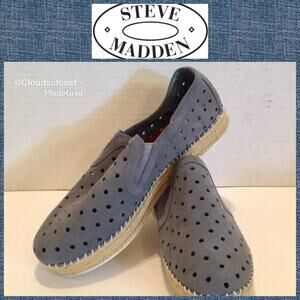 STEVE MADDEN Slip ON SUEDE ESPADRILLES Blue Grey